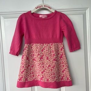 •Lilly Pulitzer• Girl’s Pink/Cream Gilly Sweater Dress - Size XS (2-3)